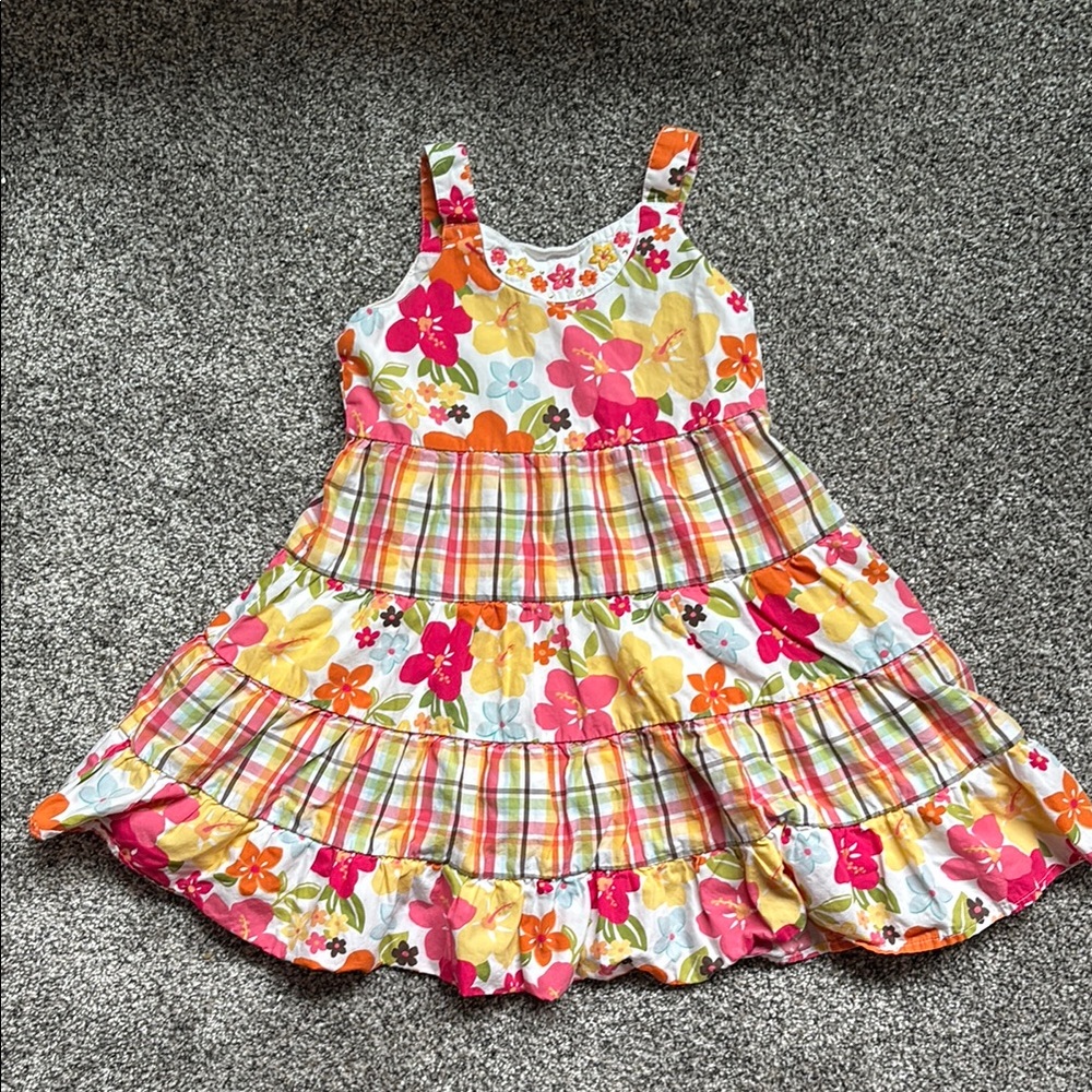 Gymboree Pink and Yellow Ruffled Tiered Sundress